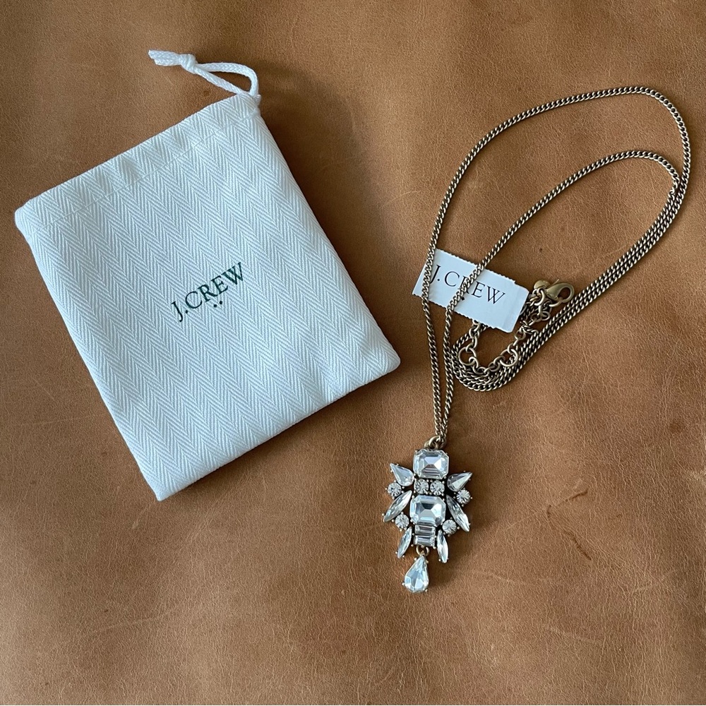 J. Crew Factory long crystal pendant necklace